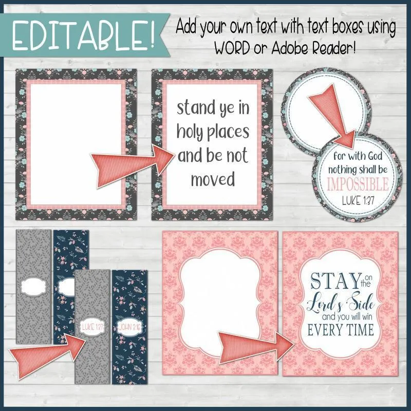 Sunday Lesson Kit #1 {Blank Editable Template} PRINTABLE