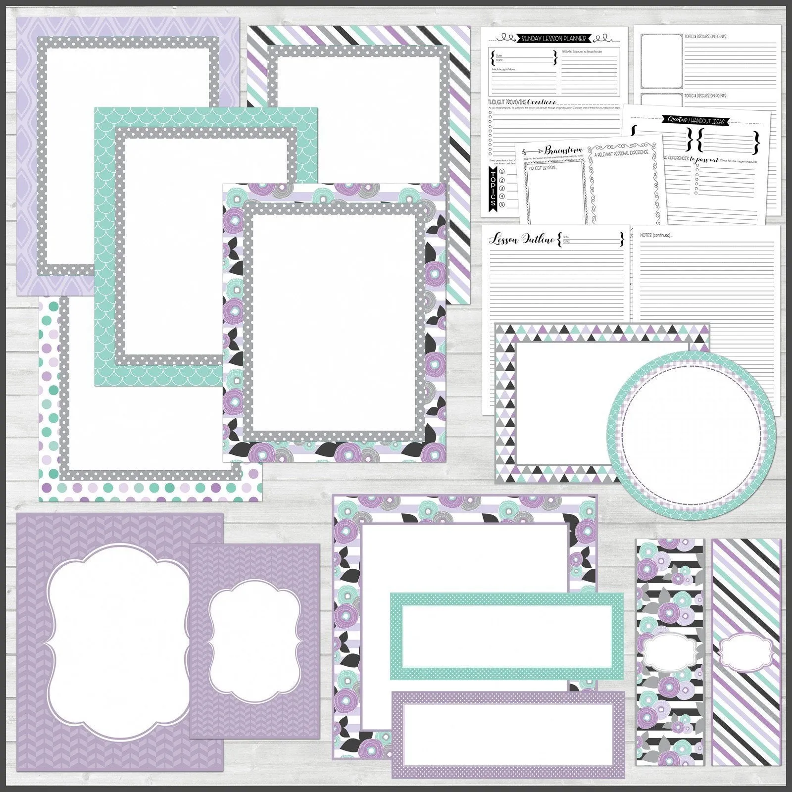 Sunday Lesson Kit #3 {Blank Editable Template} PRINTABLE