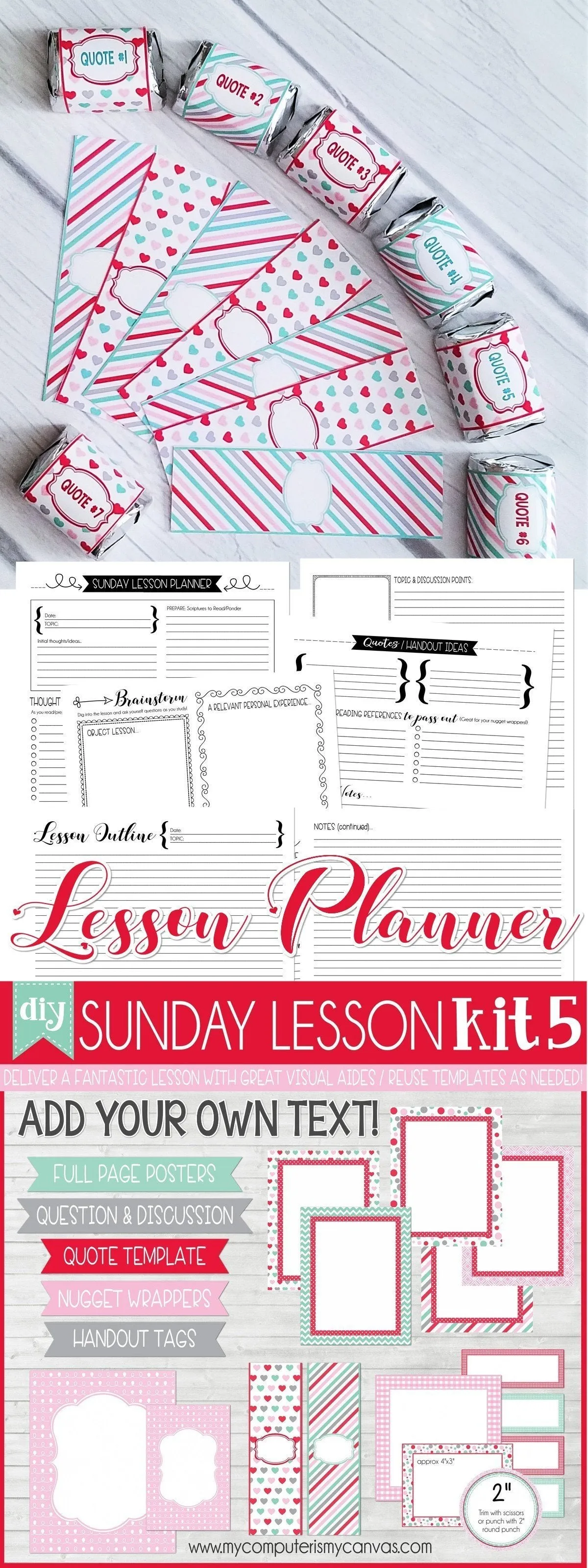 Sunday Lesson Kit #5 {Blank Editable Template} PRINTABLE