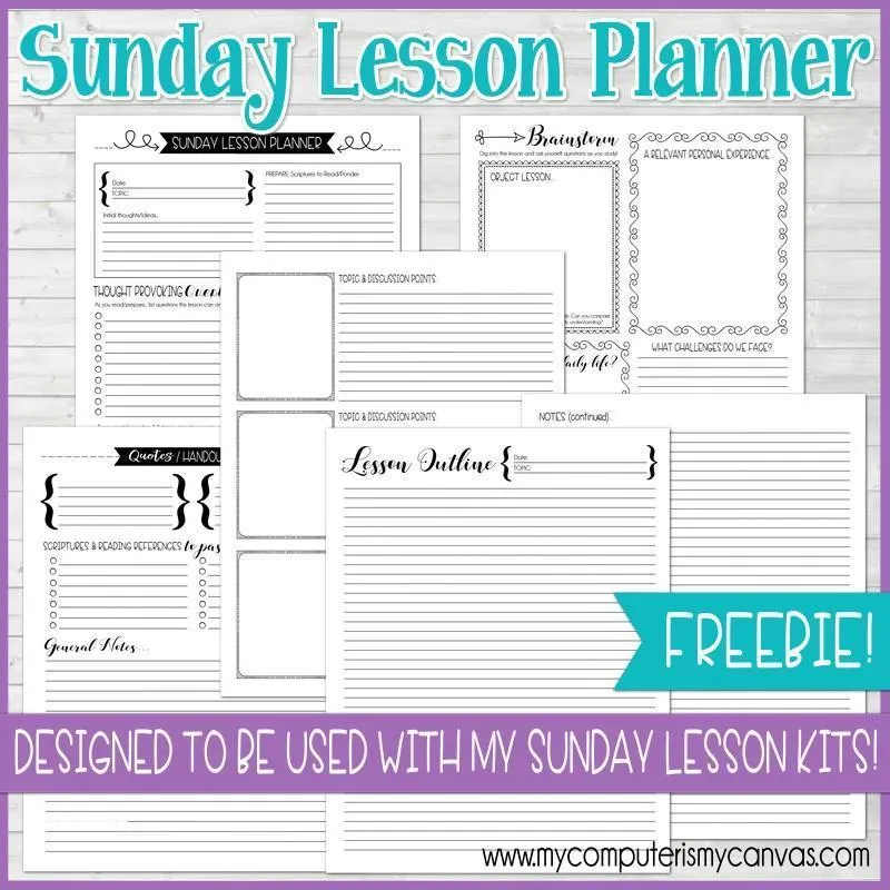 Sunday Lesson Kit #5 {Blank Editable Template} PRINTABLE