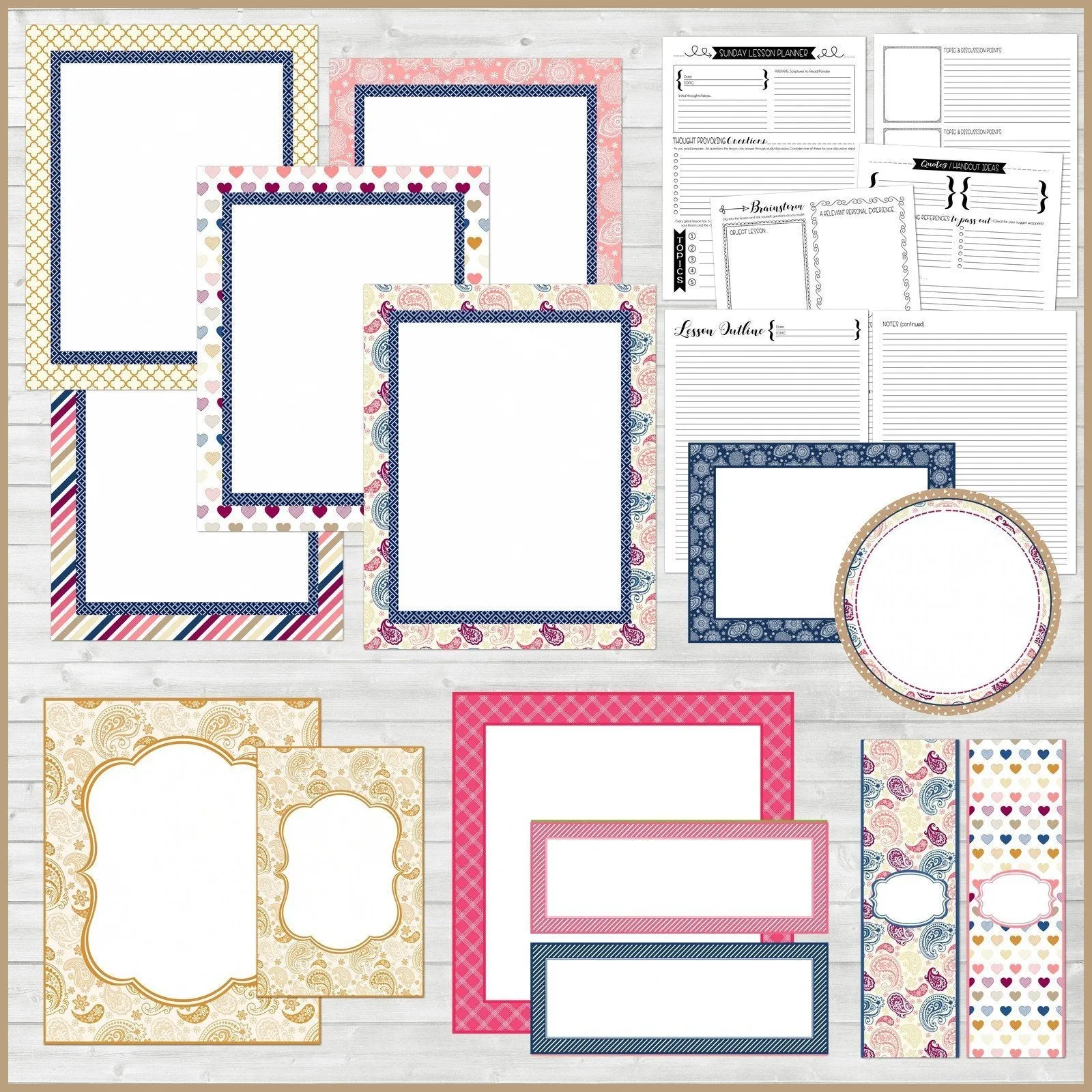 Sunday Lesson Kit #8 {Blank Editable Template} PRINTABLE