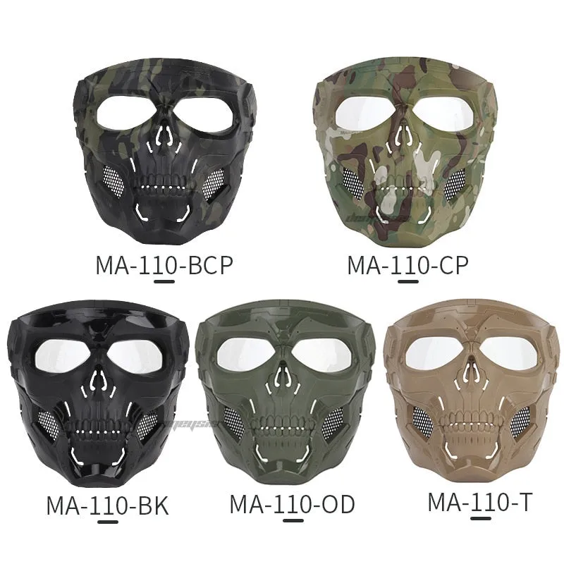 Tactical Skull Masks CS Shooting Paintball Masks Motorcycle Men Full Face Airsoft Cycling Halloween Cosplay Party Military Mask