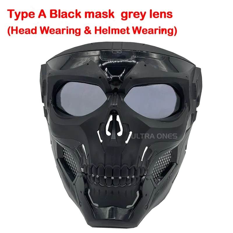 Tactical Skull Masks CS Shooting Paintball Masks Motorcycle Men Full Face Airsoft Cycling Halloween Cosplay Party Military Mask