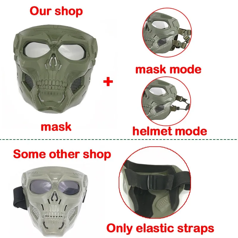 Tactical Skull Masks CS Shooting Paintball Masks Motorcycle Men Full Face Airsoft Cycling Halloween Cosplay Party Military Mask