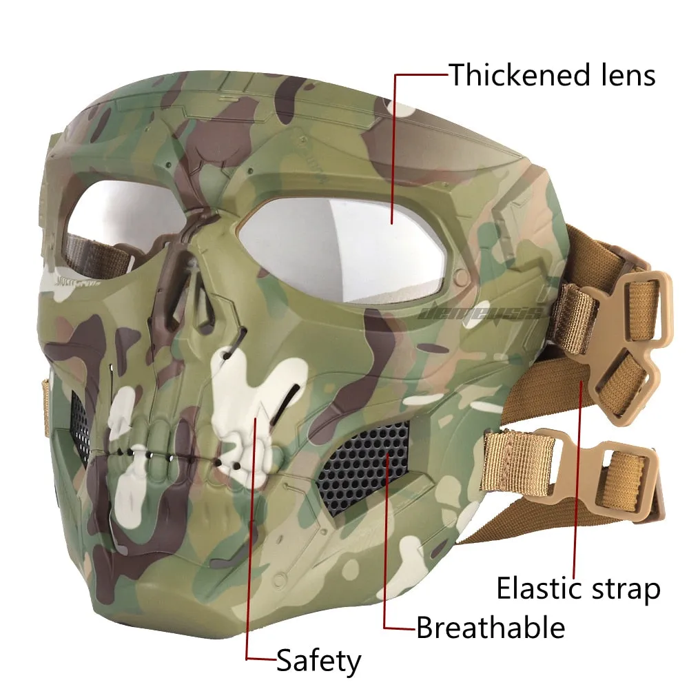 Tactical Skull Masks CS Shooting Paintball Masks Motorcycle Men Full Face Airsoft Cycling Halloween Cosplay Party Military Mask