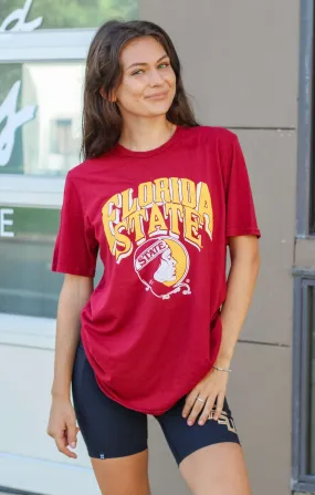 The Lady Seminole Vintage Boyfriend Tee (Garnet)