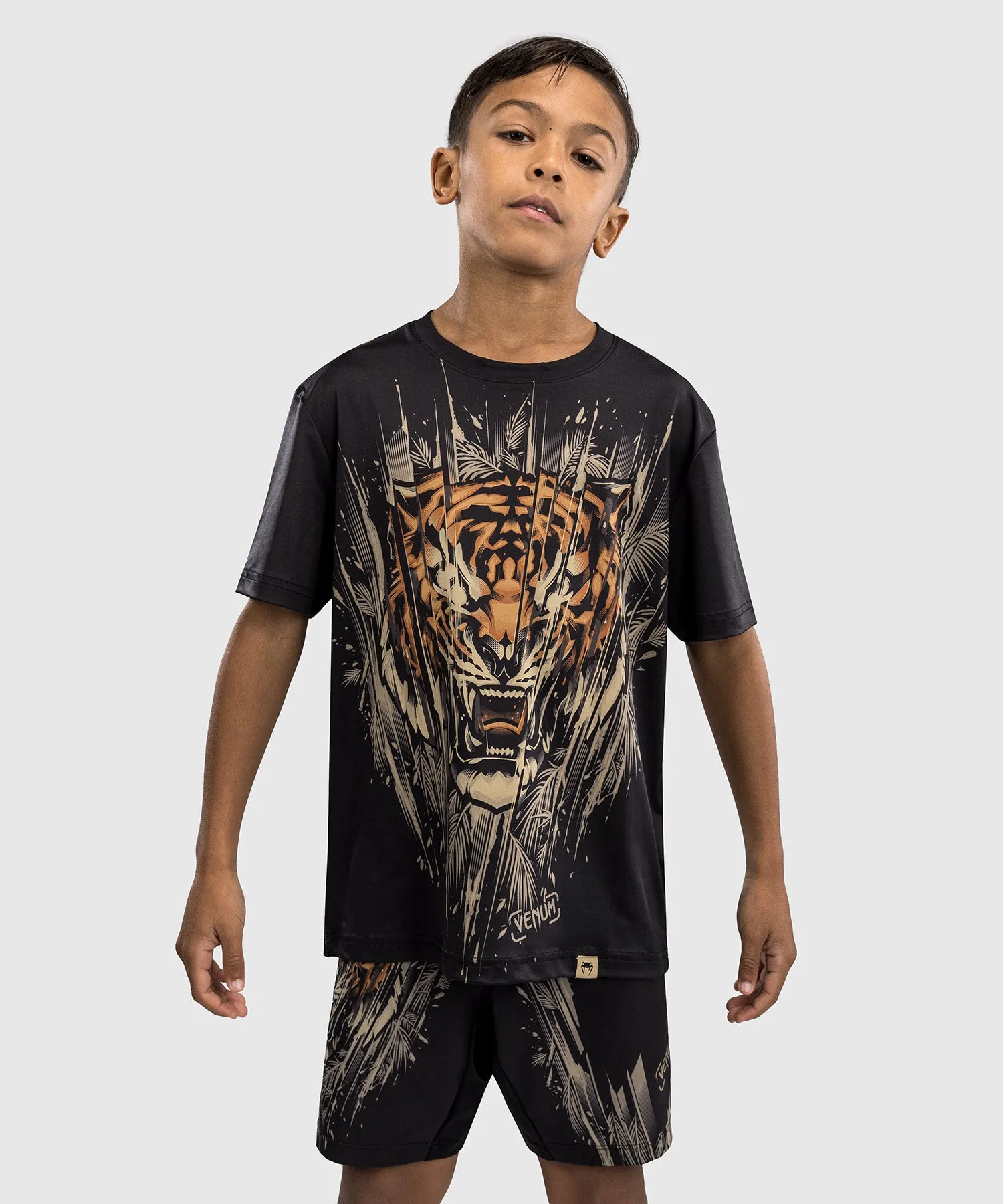 Venum Tiger Kids Dry Tech T-Shirt - Black/Neon Orange