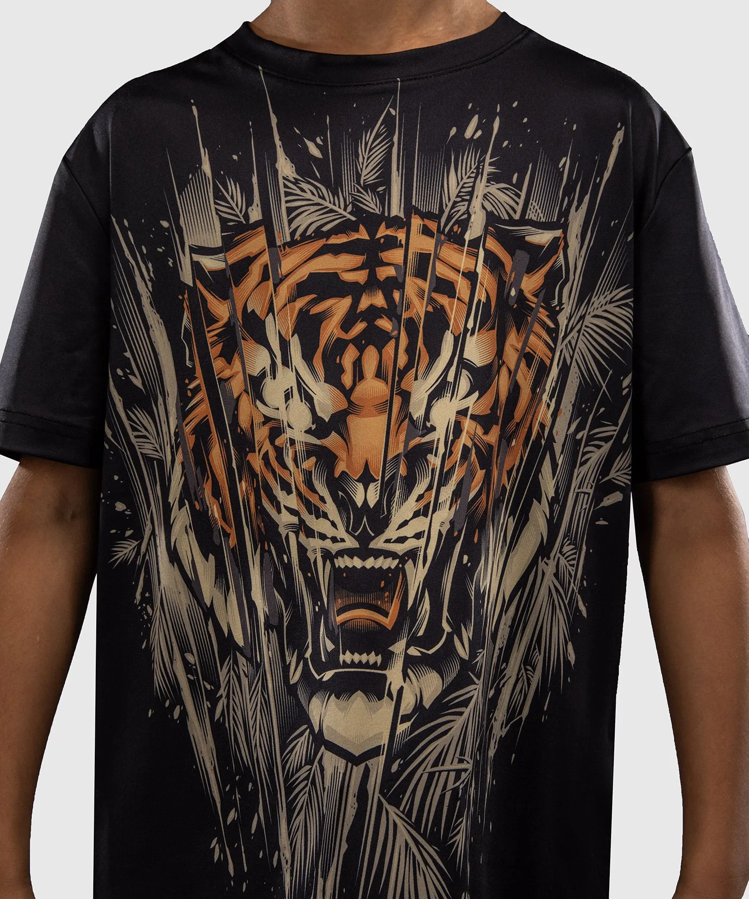 Venum Tiger Kids Dry Tech T-Shirt - Black/Neon Orange