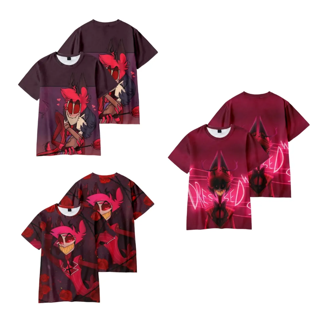 Xcoser Hazbin Hotel Angel Dust Art T-Shirt Cosplay Unisex Eltern-Kind-Kleidung