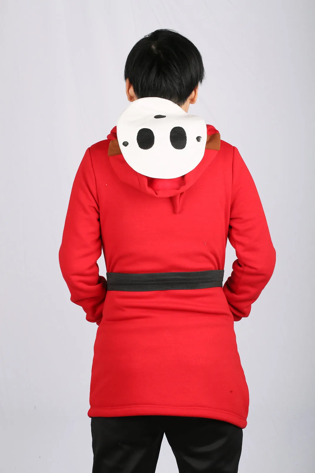 Xcoser Mario Series Shy Guy Hoodie Damen-Kapuzenpullover Cosplay-Kostüm mit Maskendesign