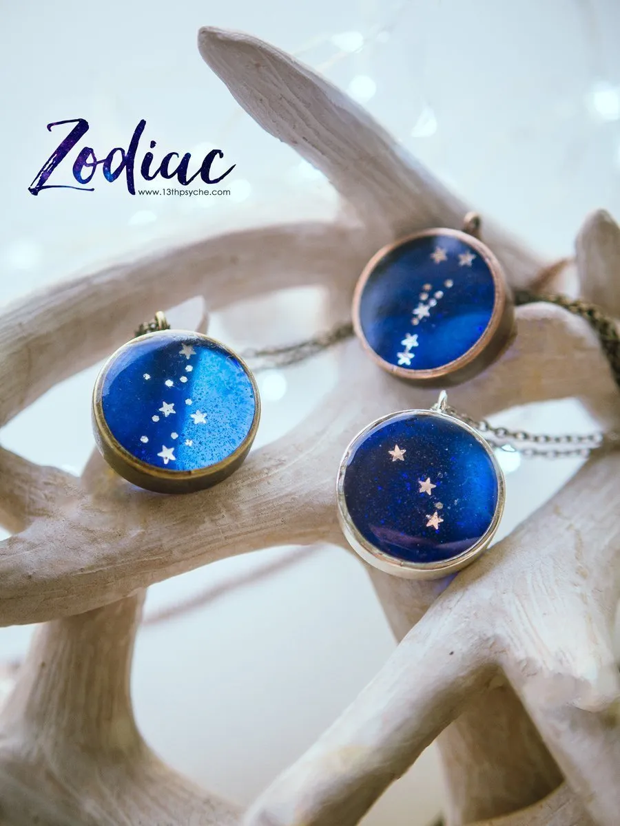 Zodiac jewelry, Aries constellation necklace