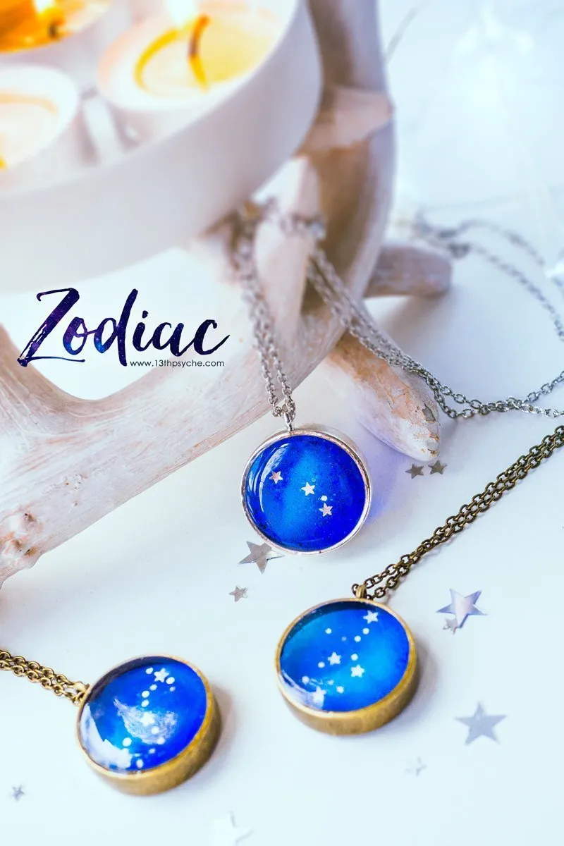 Zodiac jewelry, Aries constellation necklace