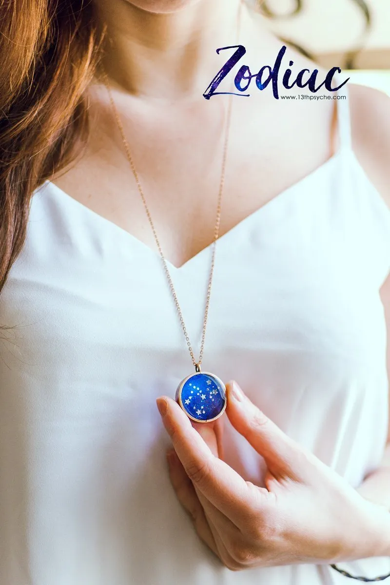 Zodiac jewelry, Aries constellation necklace